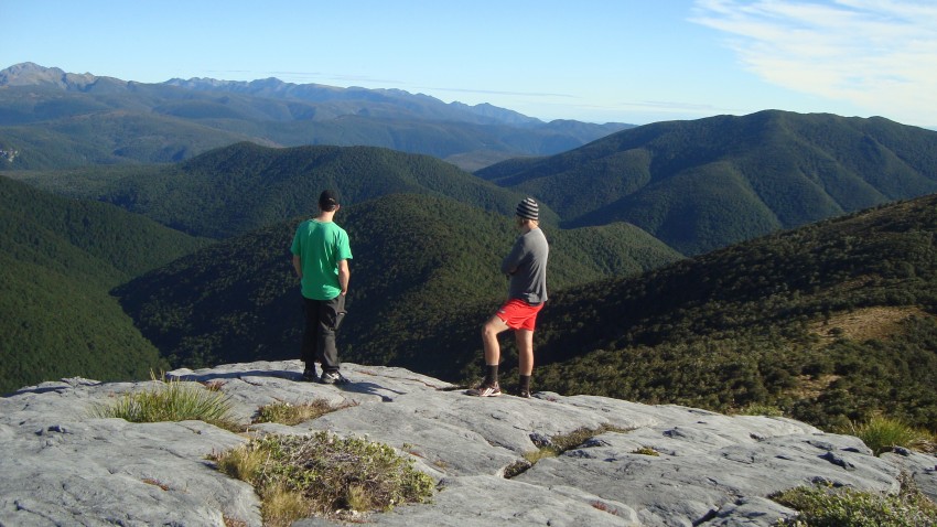 Brian and Dom overlook the valleys.